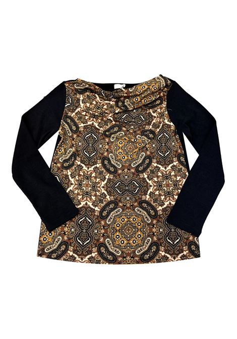 Maglia mezzocollo fantasia astratta ISTINTI | Maglie | 31708NERO